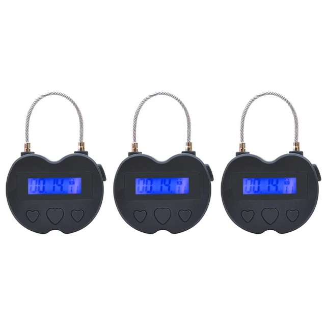 3x blocco temporale display LCD blocco tempo USB timer temporaneo ricaricabile lucchettoK8F6