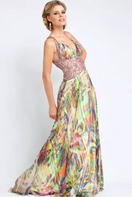 Jovani Dress - Size 4 - Multicolored - Y2K - 100% Silk - A