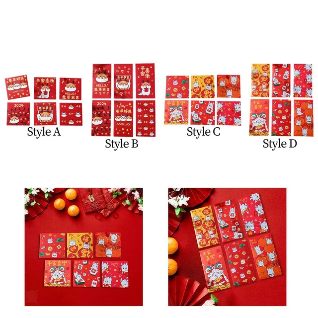 Enveloppes Rouges Feuille D'or : Paquets D'argent Porte-bonheur Pour Le Nouvel An Chinois (50 Pièces) - France