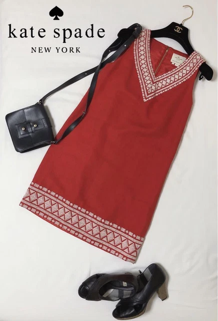 Kate Spade Newyork Moroccan Embroidery Cotton Dress L size