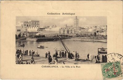 CPA ak casablanca city and por morocco (23305)