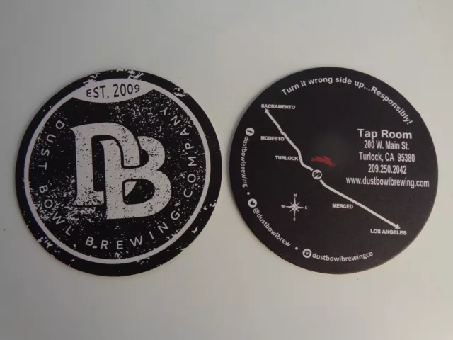 Collectible Beer Coaster ~ DUST BOWL Brewing Co ~ Turlock, CALIFORNIA Since 2009