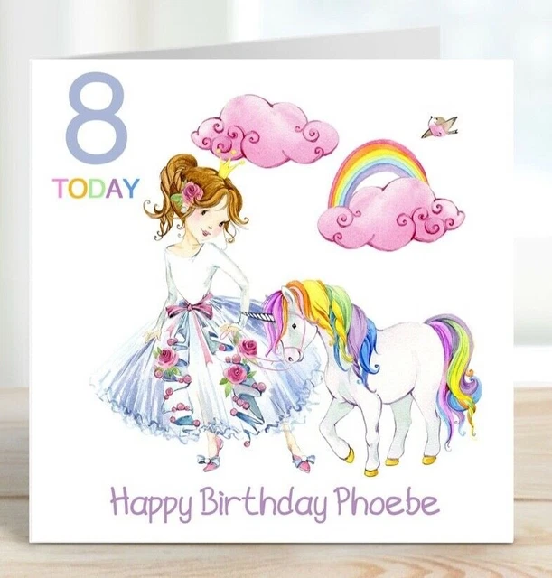 PERSONALISED UNICORN BIRTHDAY Card For Her, Daughter Sister Niece
