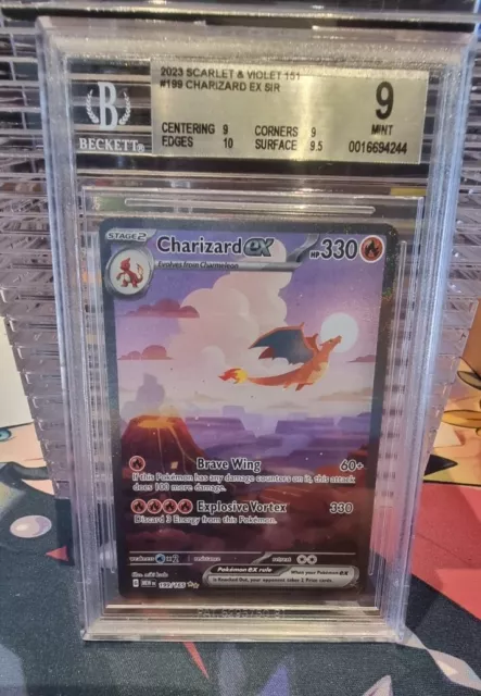 BGS 9 MINT Pokémon TCG Charizard ex Scarlet & Violet-151 199/165 Holo SIR