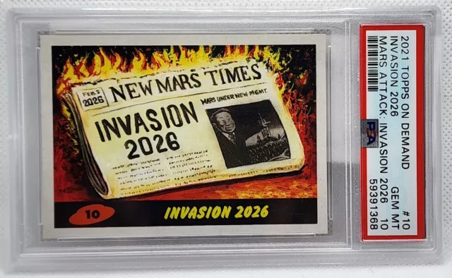 PSA 10 Elon Musk 2021 Topps Mars Attack Invasion 2026 #10 Attacks On Demand