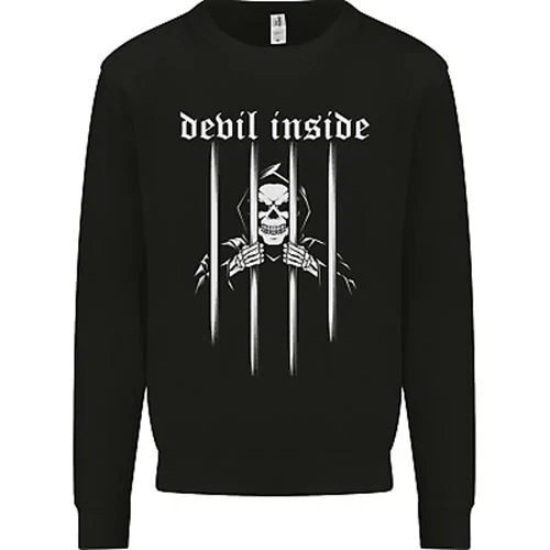 Devil Inside Grim Reaper Satan Skull Gothic Mens Sweatshirt Jumper