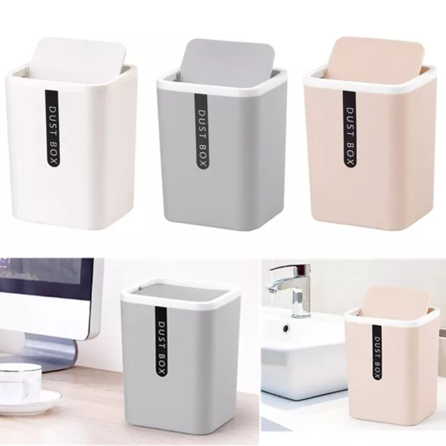 Mini Desktop Small Waste Bin Basket Trash Can Table Office Garbage Home Kitchen