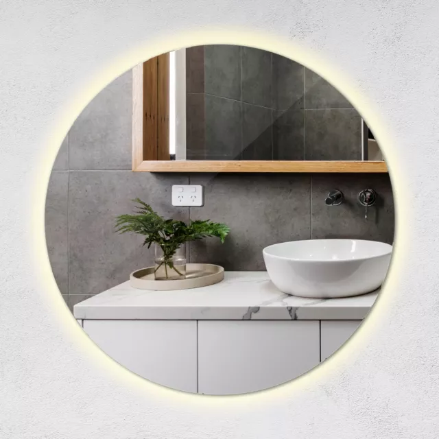 Miroir Salle De Bain Avec Éclairage Eco Led Lumineux Rond Chambre à coucher 60cm 2