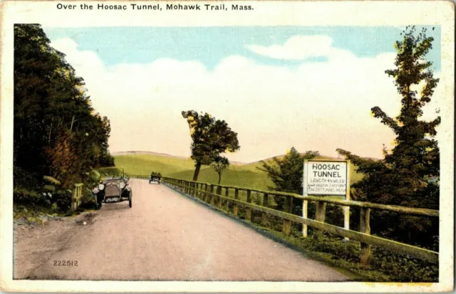 Post Card Over the Hoosac Tunnel Mohawk Trail Old Cars Massachusetts A8