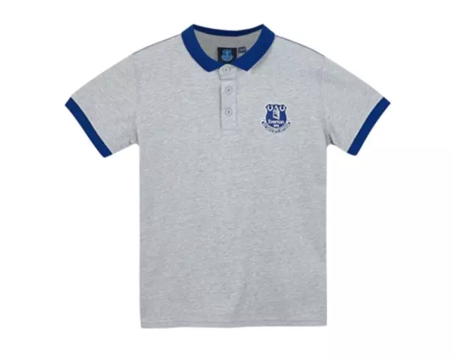 Polo da calcio Everton per bambini (taglia 10-11y) polsino e colletto a contrasto - nuova Polo da calcio Everton per bambini (taglia 10-11y) polsino e colletto a contrasto - nuova