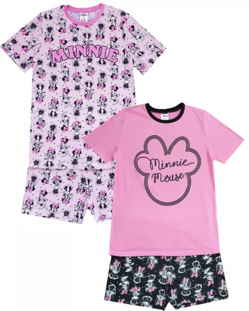 LADIES WOMENS DISNEY Minnie Mouse Short Pyjamas 2 PACK 8-22 $21.27 ...