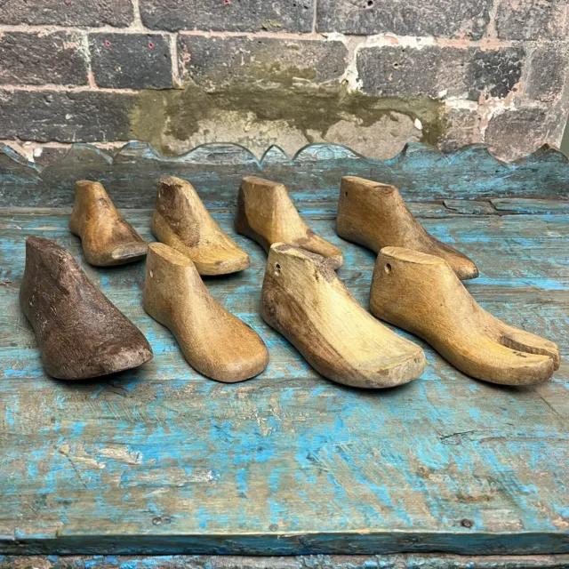 Wooden Shoe Lasts - Sets Of 5 Vintage Original -Cobblers - £40 For A Set Of 5