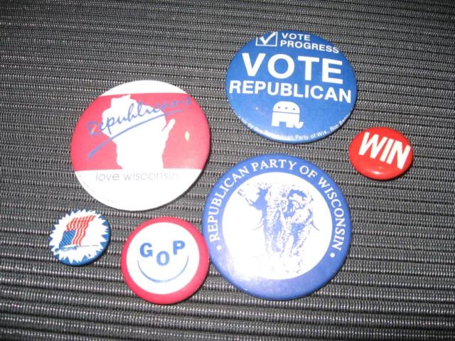 Gop Republican Lot 6 Political Pinback Buttons