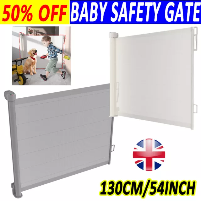 130cm Pet Dog Gate Safety Guard Baby Toddler Stair Folding Isolation Retractable