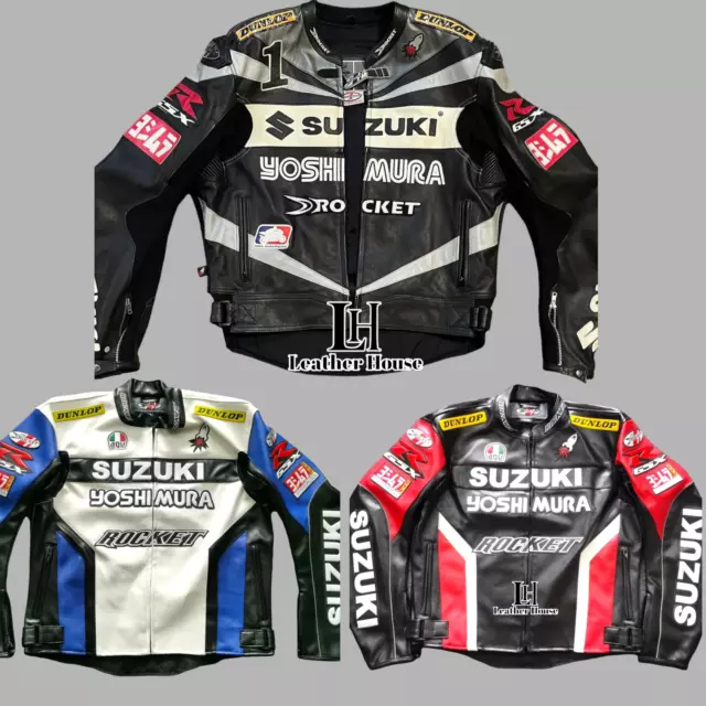 Suzuki Rocket GSXR Motorcycle Riding Jacket Motorbike Leather Racing Jacket Suit