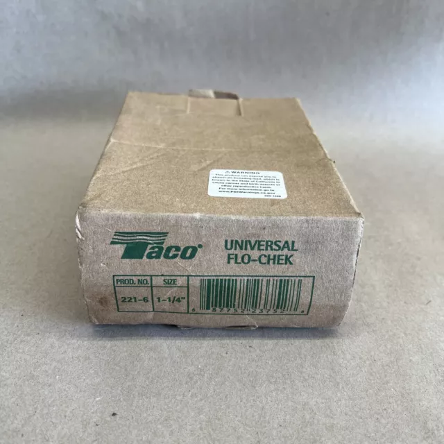 Taco 221-6 Universal Flo-Check valve 1-1/4" NPT - Flow Check NEW