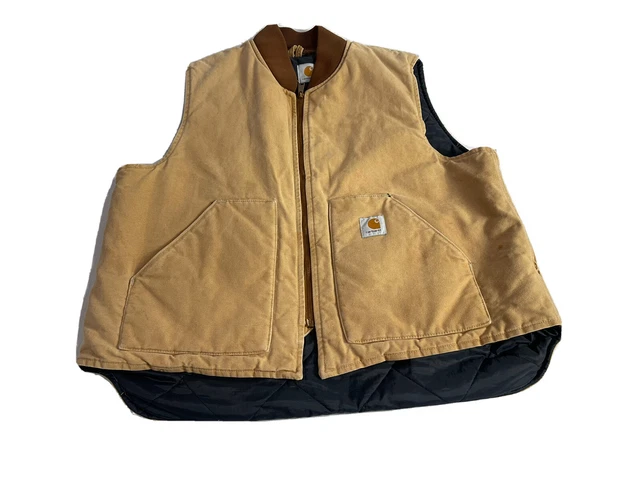 Carhartt Men's Arctic-Quilt Lined Duck Vest - Brown, Large