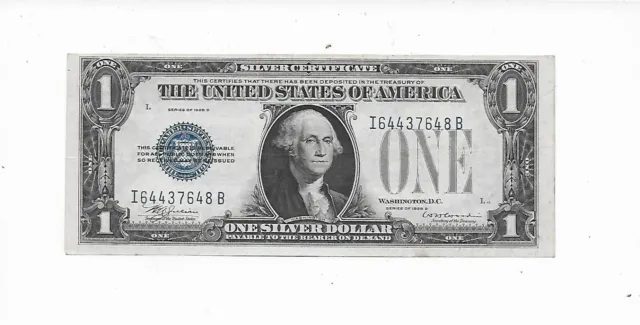 $1 1928 -D Block Funnyback Silver Certificate  I64437648B XF Pressed