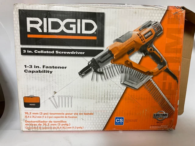 Rigid 3-Inch Collated Screwdriver Screw Gun R6791 Drywall Deck Corded With Case