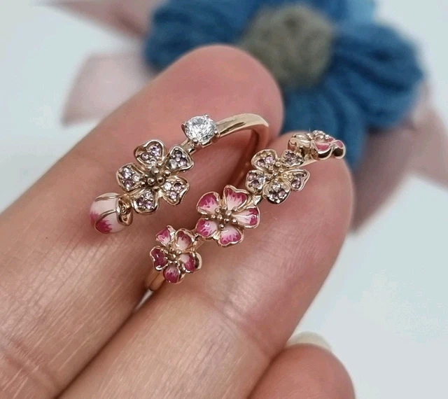 rose peach pink peach blossom ring pandora