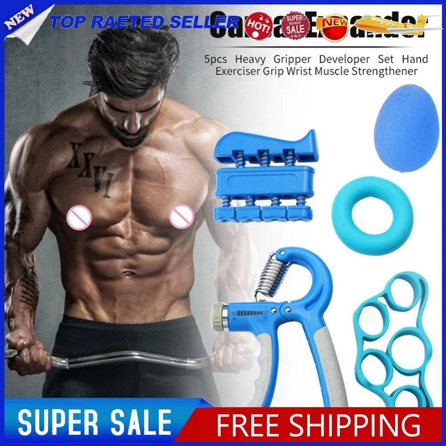 5pcs Heavy Gripper Developer Set Hand Exerciser Grip Wrist Muscle Strengthener