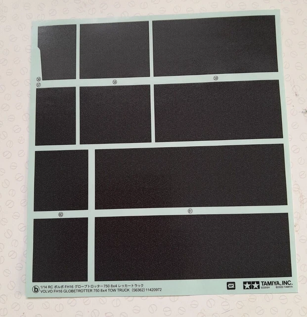 TAMIYA 1/14 SCALE Volvo FH16 Globetrotter 750 Tow Truck 8x4 Stickers £ ...