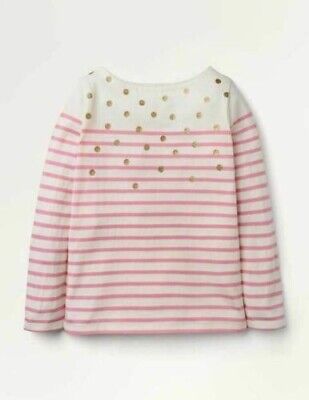 MINI BODEN LONG SLEEVE SPOT TOP LILAC STRIPE AGE 11 - 12 YEARS NEW (ref 471/474)