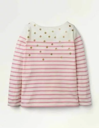 MINI BODEN LONG SLEEVE SPOT TOP LILAC STRIPE AGE 5 - 6 YEARS NEW (ref R)