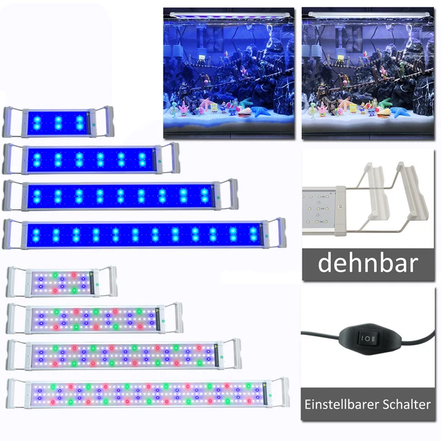 Lampada LED acquario luce lunare RGB impermeabile illuminazione acquario 30 cm-115 cm #3