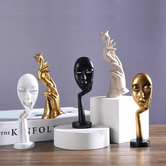Einzigartige kreative Kunst Skulptur Wohnkultur Gold denkende Person Figur