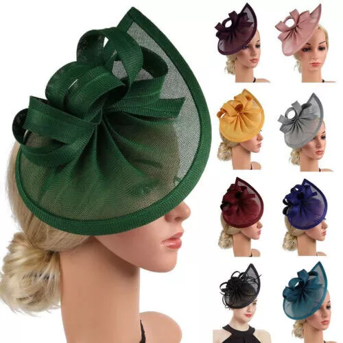 Lady Feather Hair Fascinator Clip Wedding Headband Royal Tea Cocktail Party Hat