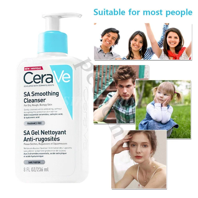 CERAVE SA SMOOTHING Cleanser Dry Skin Face and Body Wash Salicylic Acid