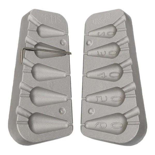 Moule à Plombs Jig Shad Tête Sabot 20-28-35-42 Grs - Alciumpeche - Moules Pour Plomb De Pêche - Neuf