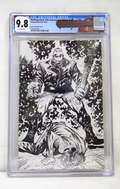 Walking Dead 15th Anniversary Edition #100 B/W Virgin D CGC 9.8 Special Label