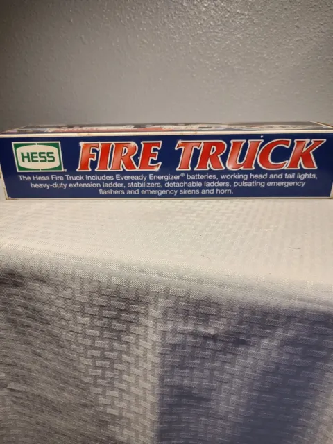 2000 Hess Toy Fire Truck - New In Box working head and taillights, flashers