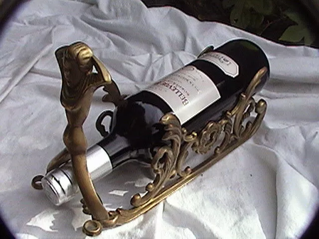 vintage brass art deco art nouveau french ornate napkin or wine holder