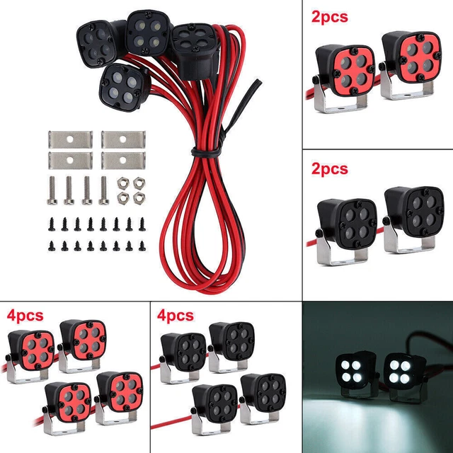 LED Light Headlights Spotlight For 1:10 Axial SCX10 90046 TRX4 TRX6 Gen8 RC Car