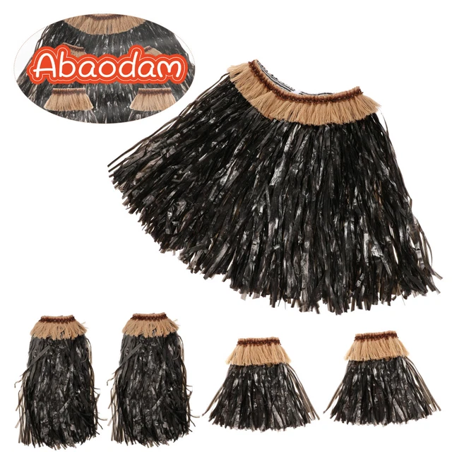 Black Dress Kids Hawaiian Party Decorations Hula Skirt Women's 10
