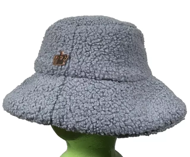 JUICY COUTURE FLEECE Bucket Hat Cap Gray Crown Logo Women's OSFA Y2K ...