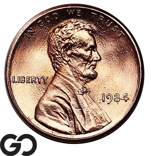 1984 Lincoln Cent Memorial Penny, Double Ear Red Gem ** Free Shipping!