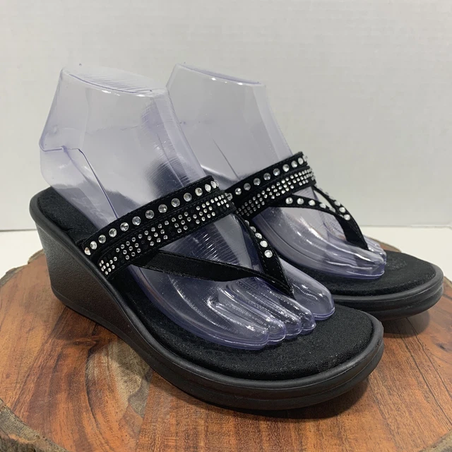 skechers wedge thong sandals