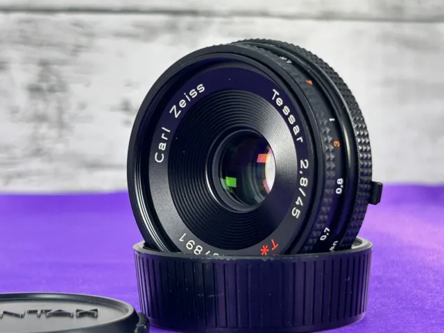 [Fast Neu] Contax Carl Zeiss Tessar T Schwarz Lens45mm F/2.8 Mmj C/Y Aus Japan