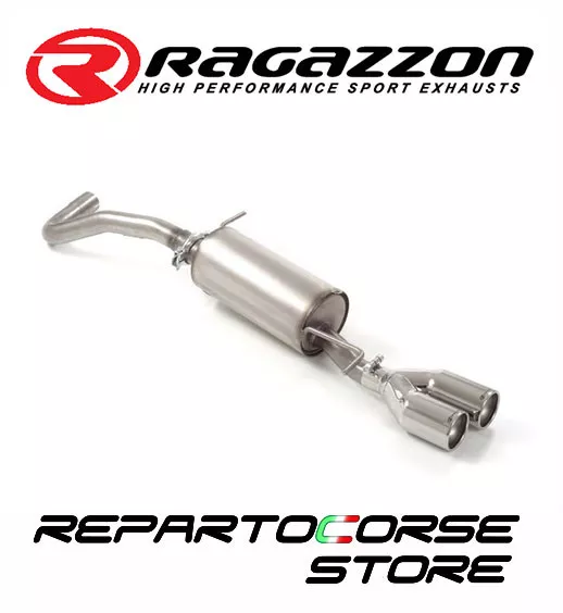 RAGAZZON POSTERIORE INOX CON TERMINALI ROTONDI 2x80 MM SFALSATI