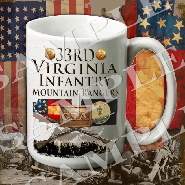 33rd Virginia Infantry Rangers 15-ounce American Civil War themed coffee mug/cup