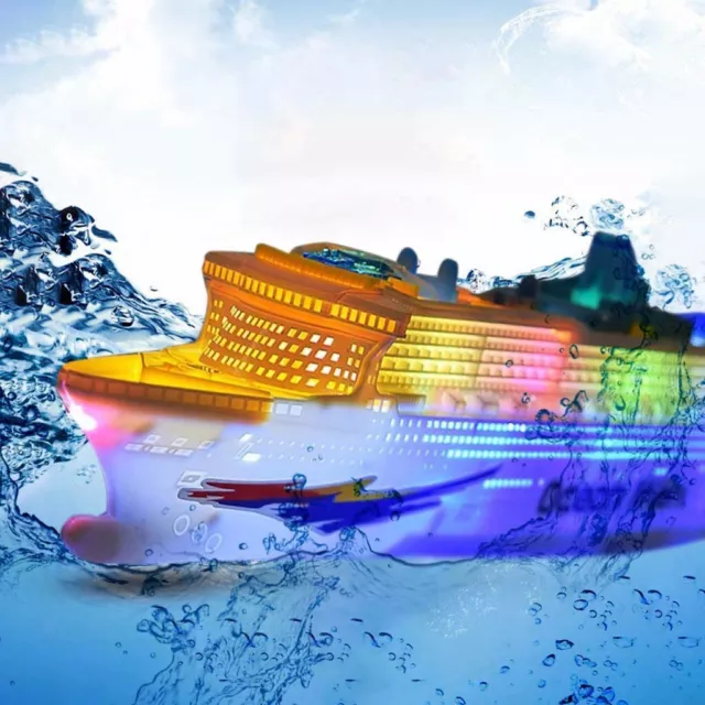 Kids Colorful Ocean Liner Ship Boat Electric Flashing LED Light Sound Toy