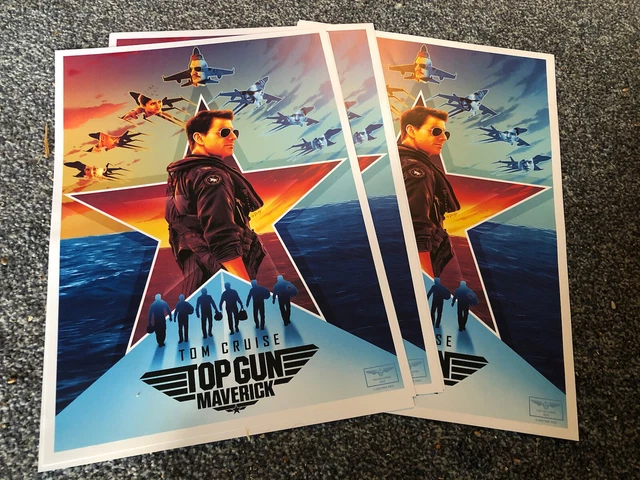 Affiche Signée Top Gun Maverick Tom Cruise - Format A3 Encadré, Cadeau Idéal Pour Fans De Cinéma Et Avions De Chasse !