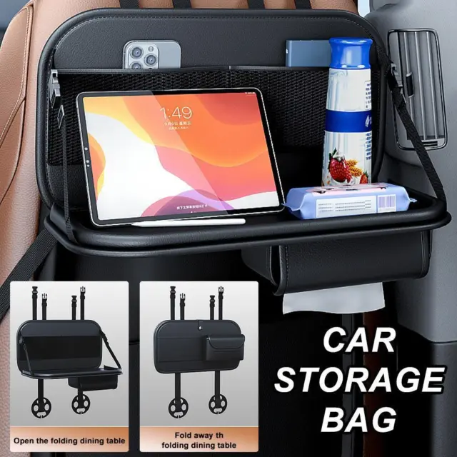 2 IN 1 Car Back Seat Storage Organizer Bag Foldable Tray Table Holder✨ Z1L1  EUR 41,30 - PicClick FR