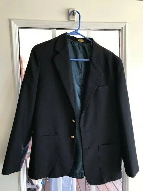 Boys VAN HEUSEN Navy 15% Wool BLAZER JACKET Size 16 R Regular Dressy Suit Coat