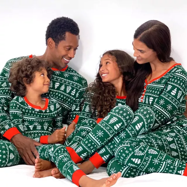 Farbkontrast Druck Anzug Weihnachten Eltern-Kind-Outfit Trainingsanzug Pyjamas