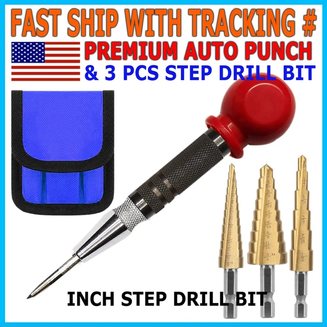 5pcs HSS High Speed Steel Cobalt Titanium Step Drill Bit Multiple Hole 50 Sizes